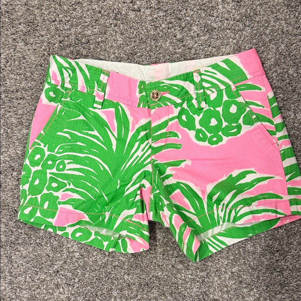 Lilly Pulitzer Tropical Pink and Green Shorts